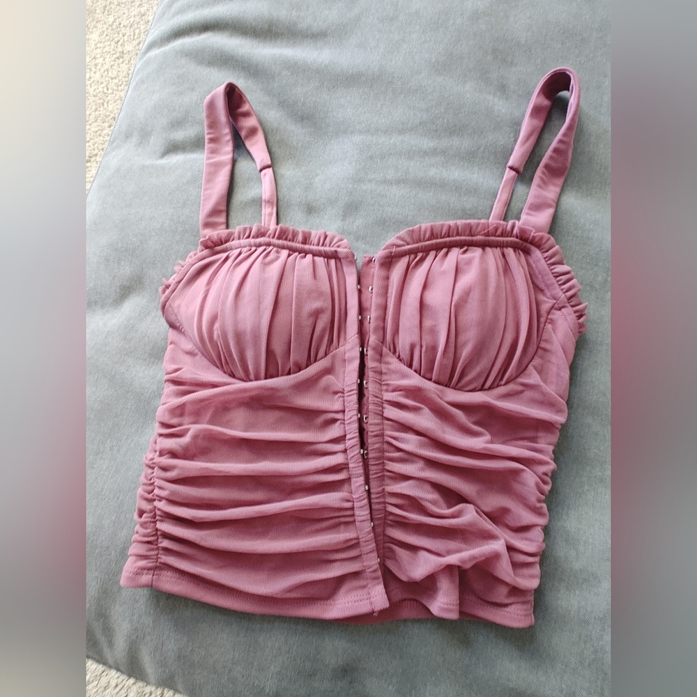 Elegant Pink Ruched Women's Sleepwear